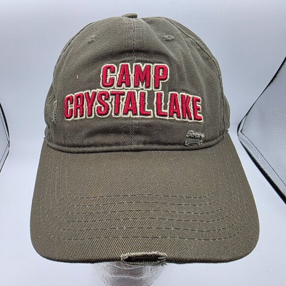 Friday the 13th Camp Crystal Lake Hat Cap Frayed Halloween Moss Green Casual - Picture 1 of 10